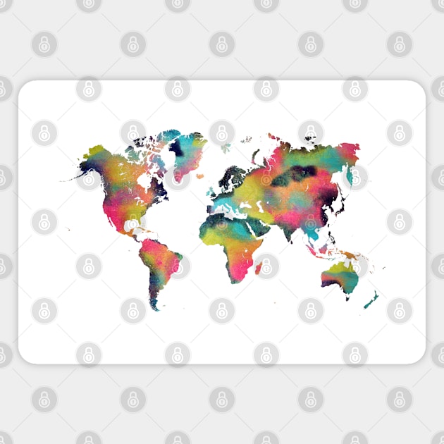 world map pastels Magnet by JBJart